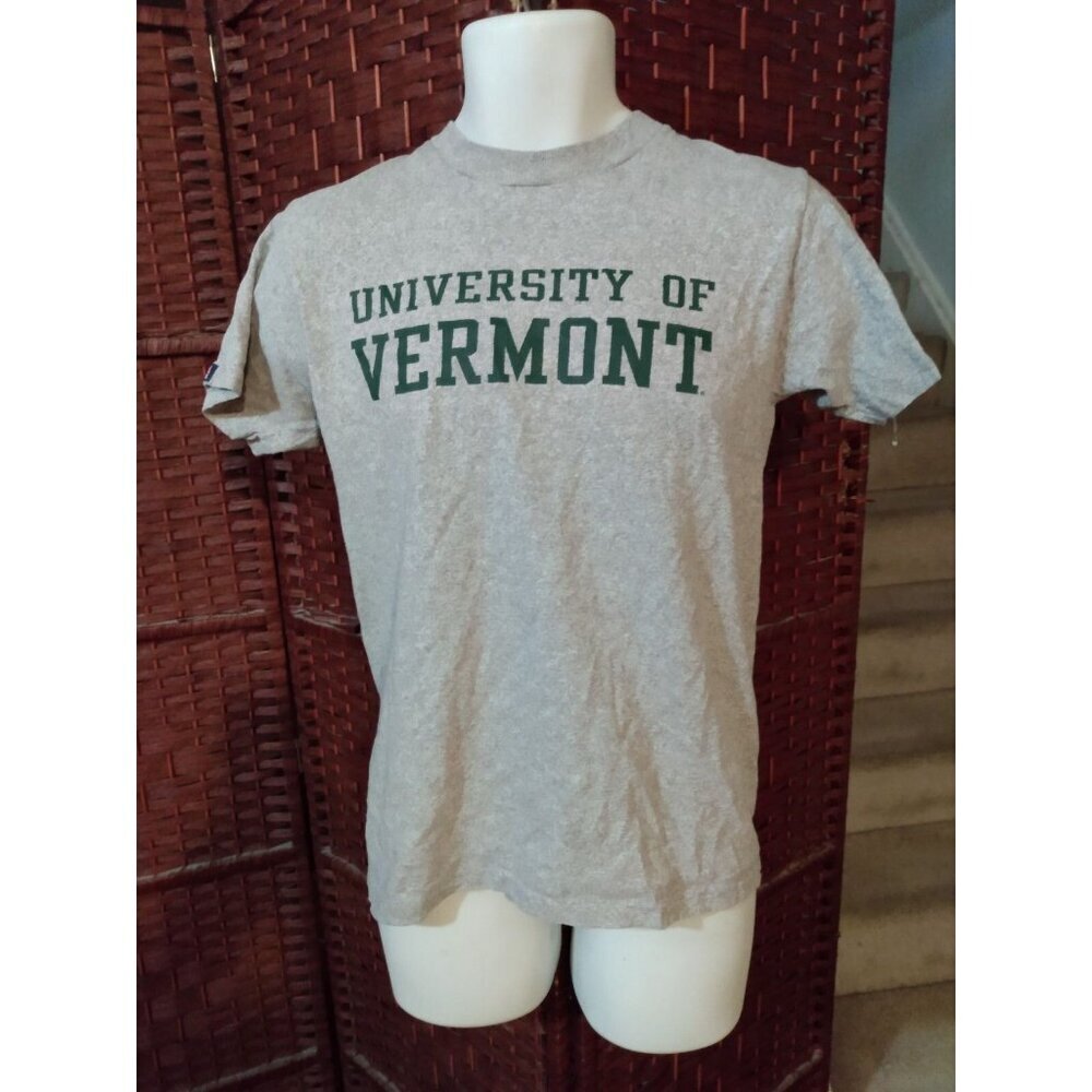 Vintage University Of Vermont T Shirt Gray The Cotton Exchange Adult Small Grey